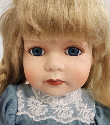 Yeux poupée ancienne bleu clair 13mm azur Blue mouth blown