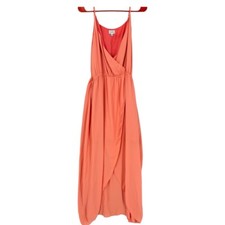 Brigette Bailey Women’s Sleeveless Faux Wrap Midi Dress Salmon Size XL