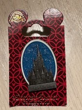 Disney 2008 Blue Glitter Magic Kingdom Pewter Castle Pin