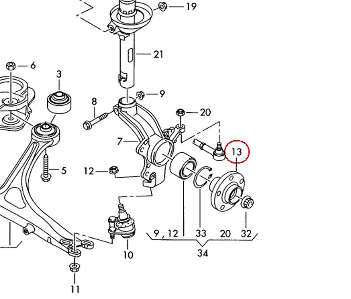 Kit Buje Y Rodamiento De Rueda Delantera Para Audi A3 8L Y TT 8N (1996-2006) - Número 1J0407613G, Marca Topran