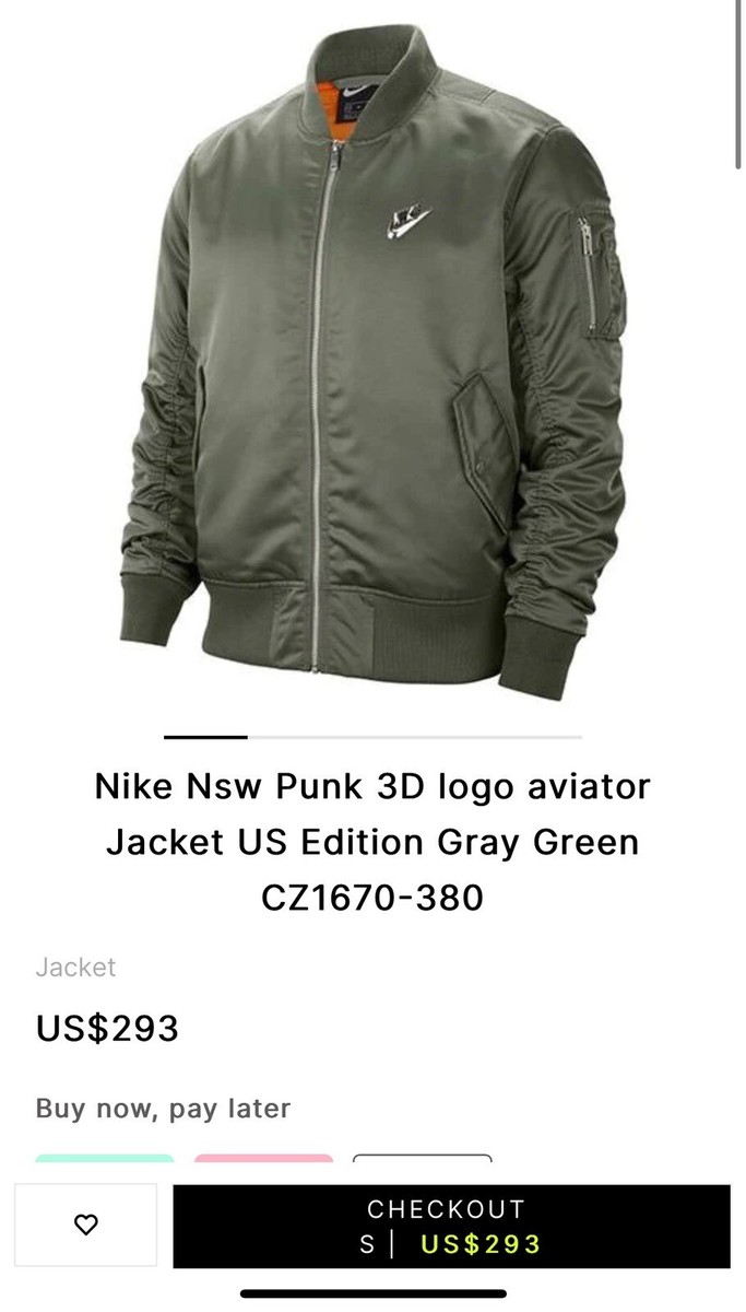 Nike New Punk 3D Logo Aviator Flight Jacket ( size 3xl Nike New Punk 3D Logo Aviator Flight Jacket ( size 3xl