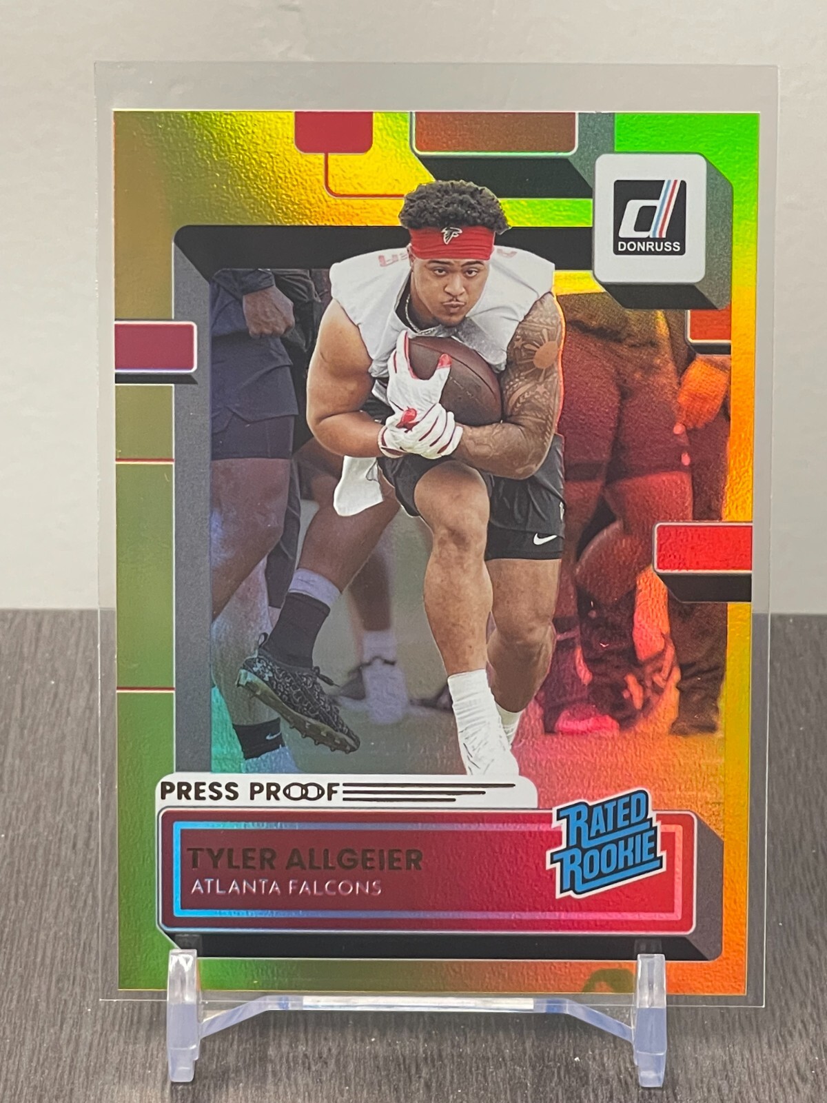 Tyler Allgeier #344 2022 Panini Donruss Press Proof Premium - Atlanta Falcons RC