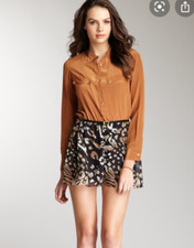 NWT Dolce Vita 100% Silk Romper Brown And Leopard Size XS (ann Taylor, loft )