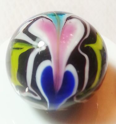 HANDMADE GLASS MARBLE FLORALS ''LOVE POTION''  22mm SHOOTER