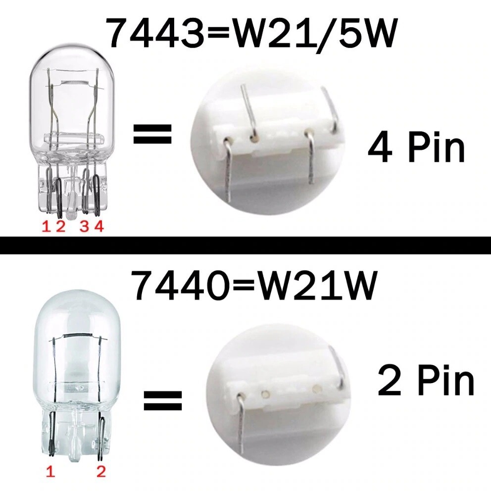 LED 15W 7440 Orange Amber Two Bulb Light Rear Turn Signal Replacement