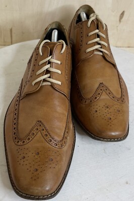 Cole Haan Mens 9.5 M Air Giraldo Wingtip Tan Leather Oxfords  display picture 3