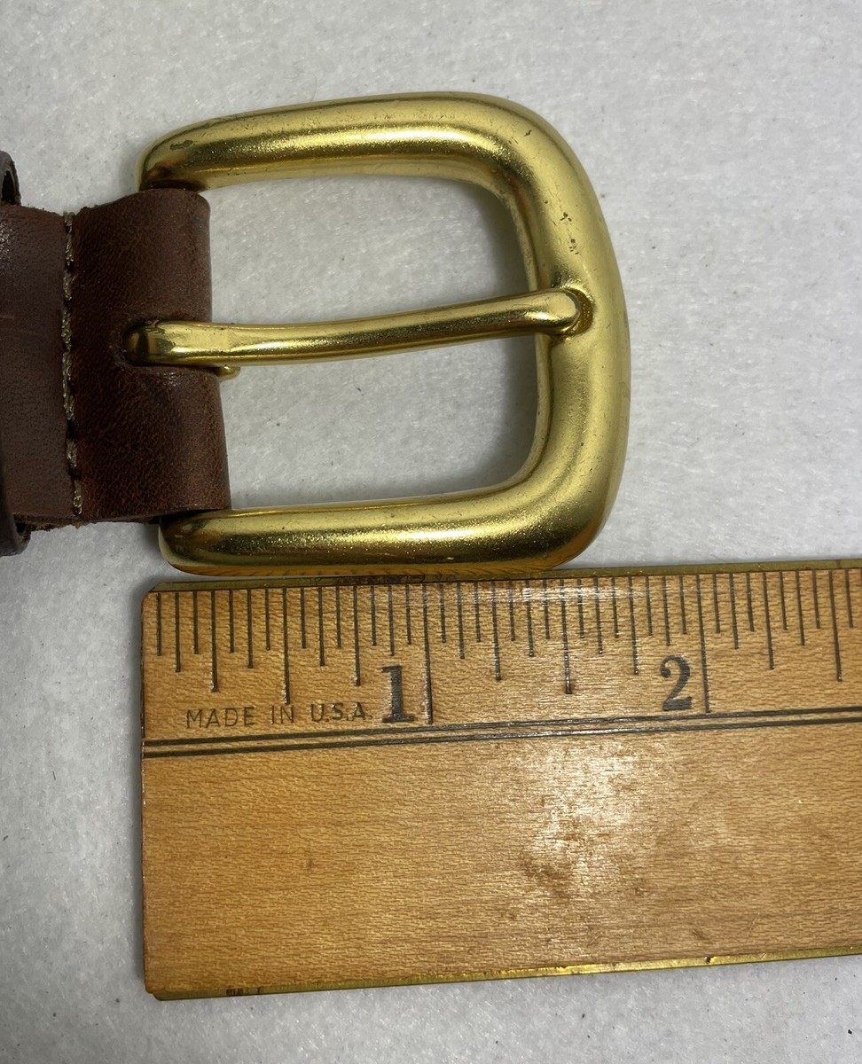 Vintage Canterbury Brass leather 70s belt size 32 Vintage Canterbury Brown Leather Belt Adjustable Brass  main image 3
