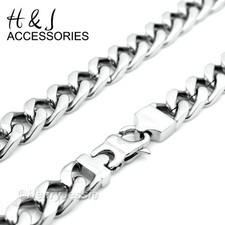 18-40"MEN 316L Stainless Steel WIDE 11mm Silver Cuban Curb Link Chain Necklace