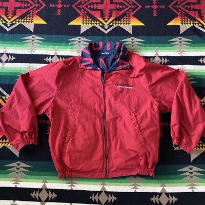 VTG 90s Y2K NAUTICA ALL OVER PRINT WINDBREAKER JACKET SZ L