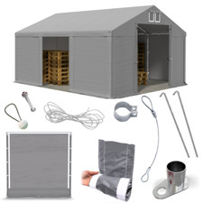 LAGERZELT 5x6 Zeltlagerhalle Werkstattzelt Landwirtschaftliches 6x5 grau PVC S