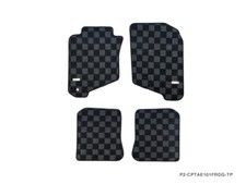 P2M FRONT & REAR Checkered Carpet Floor Mats for Toyota Corolla Sedan AE101 New