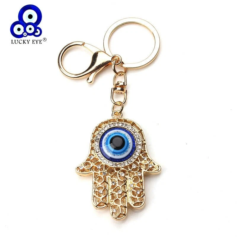 Hamsa Hand Keychain Jewish Symbols Charm Amulet Kabbalah Evil