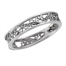 Sterling Silver Filigree Band Ring - Free Gift Packaging