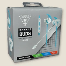 Turtle Beach Battle Buds In-Ear Universal Gaming Headset White/Teal - Brand New