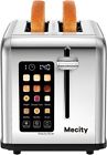 2 Slices Toaster Oven Touch Screen , Stainless Steel Smart Bread Toaster Oven