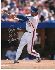 LEE MAZZILLI  NEW YORK METS  86 WS CHAMPS  ACTION SIGNED 8x10