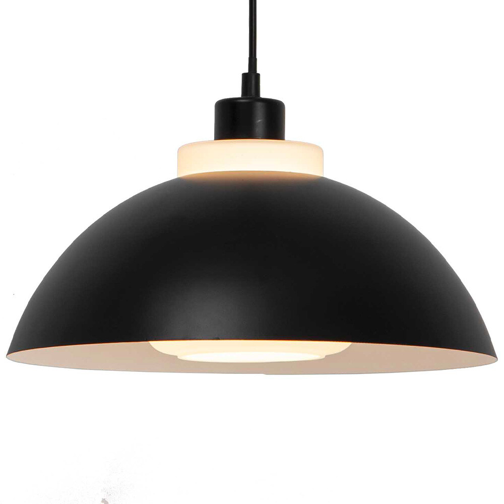 Suspension réglable Wagga en verre blanc avec éclairage LED intégré - 2