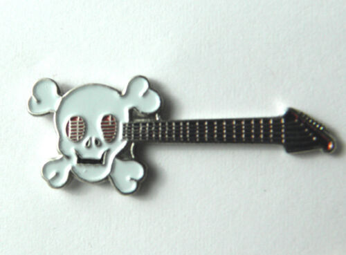 SKULL AXE MUSIC ROCK ELECTRIC GUITAR LAPEL PIN BADGE 3/4 INCH - Picture 1 of 1