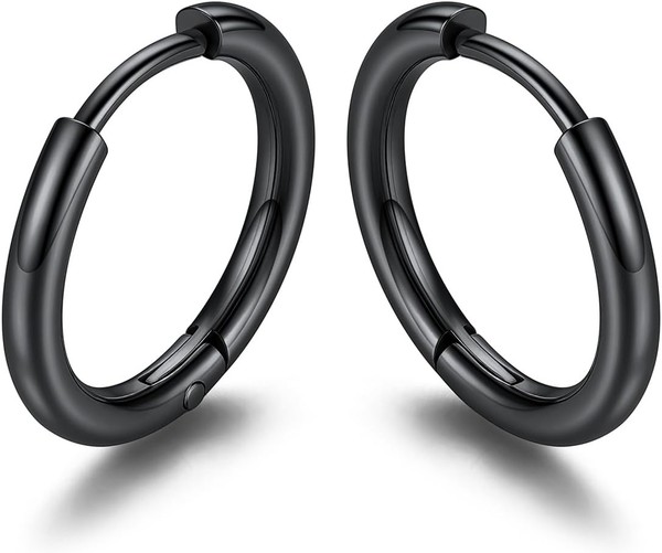 Ohrringe Creolen Edelstahl 8Mm-16Mm Huggie Klein Silber Gold Schwarz Damen-image
