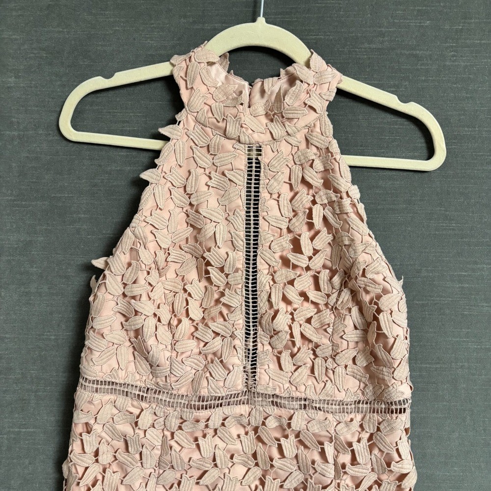 Bardot Dress 10 Pink Lace Halter Cocktail Party Wedding Guest Sheath  Romantic | eBay