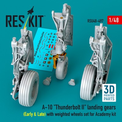A-10 landing gears (Early,Late) with wheels for Academy 1/48 ResKit RSU48-0497