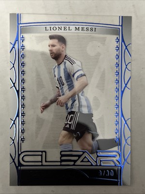 Lionel Messi 2023 Leaf Trinity Clear Blue /30