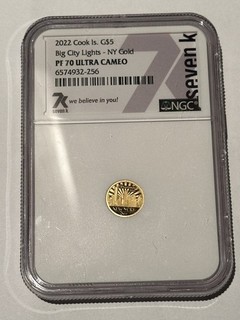 2022 Cook Islands $5 NEW YORK Big City Lights 0.5 GOLD Gram Coin NGC PR 70