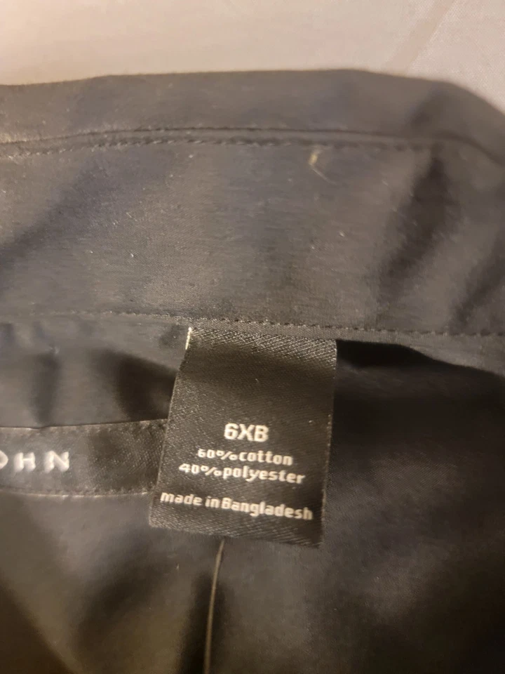 Camisa Sean John Para Hombres 6XB Grande Negra Lino Blassic Abotonada Y2K Foto 4 de 4