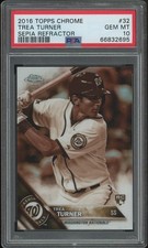 2016 Topps Chrome Baseball #32 Trea Turner Sepia Refractor Rookie PSA 10 GEM MT