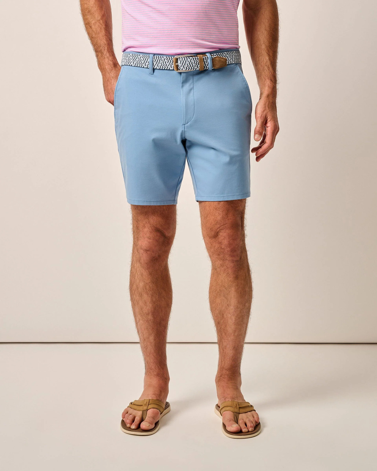 johnnie-O Jupiters Stretch Cotton Performance Shorts Blue Horizon Size 38