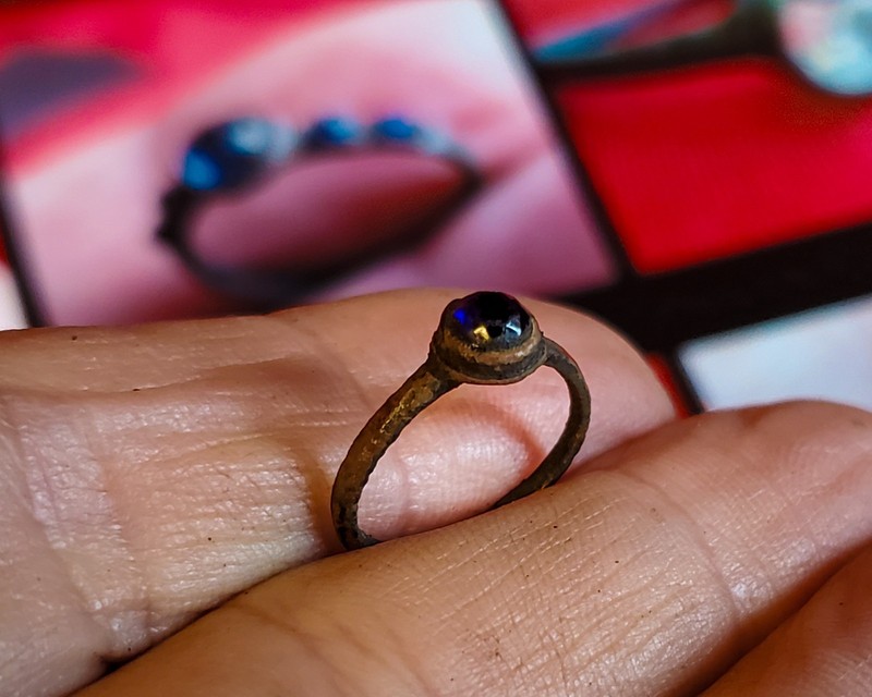  1700s Fur Trade ~ One Stone Ring ~ Deep Blue