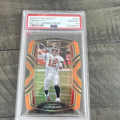 Panini Select 2020 Tom Brady #201 Orange Prizm Die-Cut PSA 10