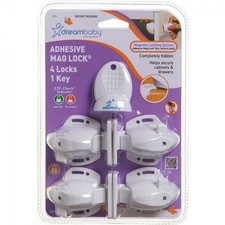 Dreambaby Adhesive Mag Lock 4 Locks  1 Key Dreambaby