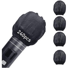Black Mic Covers Disposable - 240 Pairs Individually Wrapped