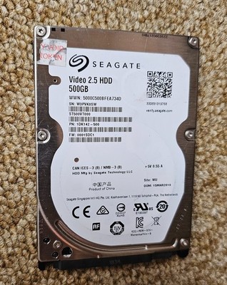 Festplatte Seagate 500GB Video HDD 2,5'' 5400RPM SATA II Laptop Notebook Speicher