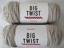 BIG TWIST Value Yarn Soft Grey 380 Yards - 6 Ounces - #4 Worsted Weight 2 Skeins
