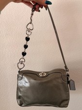Vintage Olive/Gray Coach Turnlock Wristlet