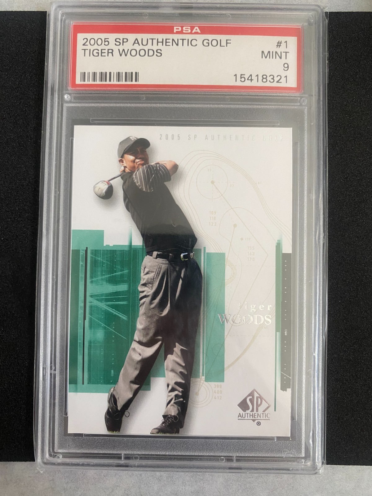2005 SP Authentic Tiger Woods #1 PSA 9