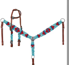 Showman Fire and Ice Mohair One Ear Headstall and Breastcollar Set 15053