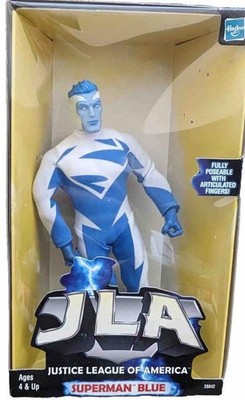 Hasbro JLA Superman Electric Blue 9  Action Figure Justice League 1998 Vtg New