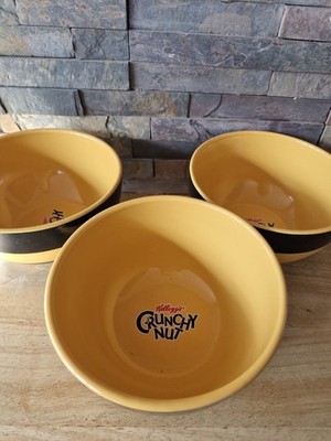 Kellogg's Crunchie Nuss Corn Flakes Getreide Keramik Schüsseln x 3 - nie benutzt.