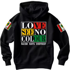 CROSS COLOURS HOODIE SWEATSHIRT. LOVE SEE NO COLOR, 90'S TEES. HIP HOP