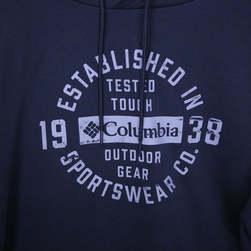 Columbia Sportswear Co Sweatshirt Mens 3X 3XL Navy Blue Pullover Hoodie - Picture 2 of 11