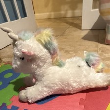 FAO Schwarz Unicorn Plush Stuffed Animal Medium with Rainbow Mane