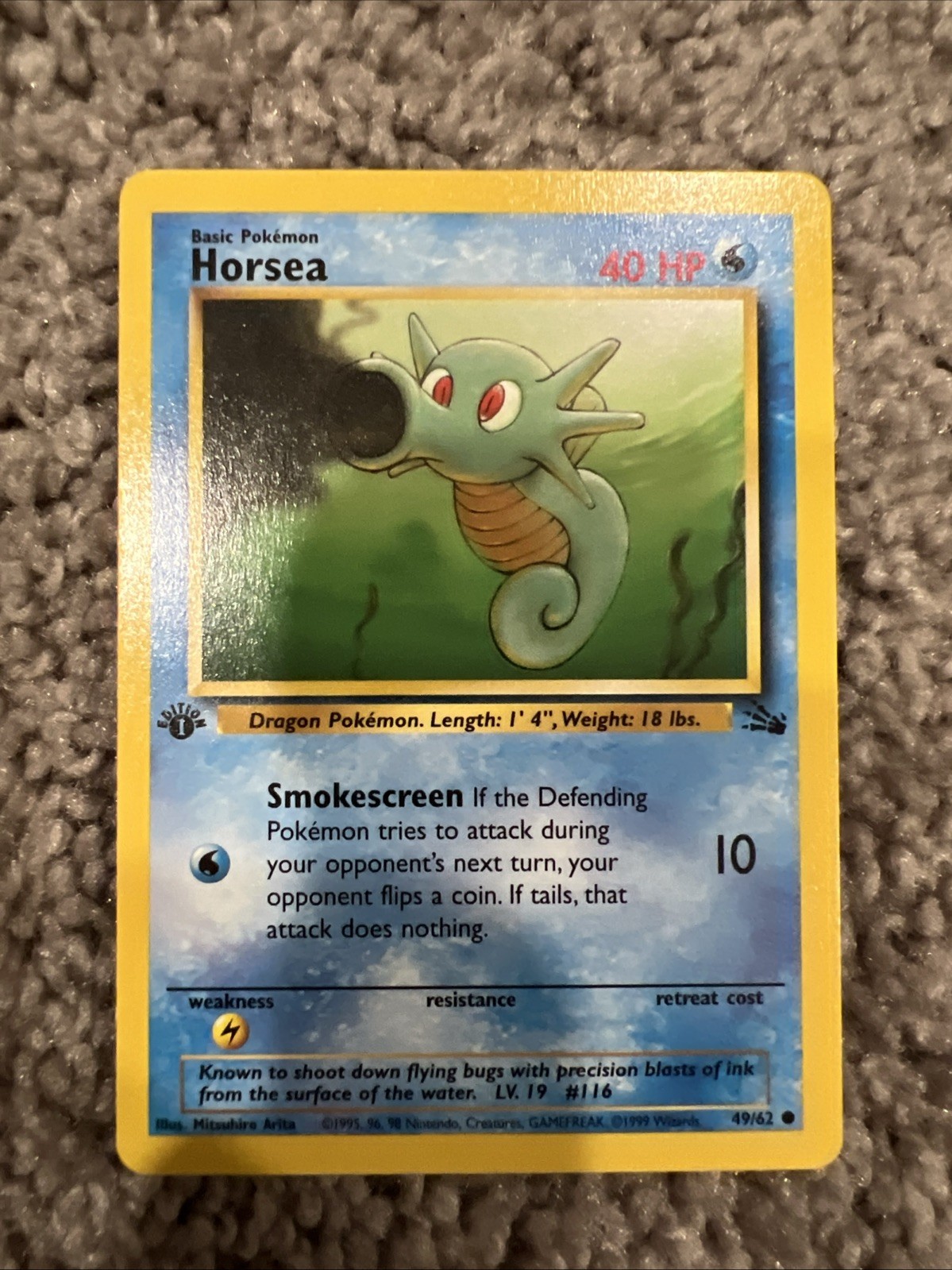 Horsea 49/62 Fossil 1999 Wizards Of The Coast 1st Edition - NM