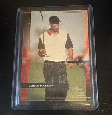 Upper Deck 2001 Tiger Woods Career Insert Best First PGA TOUR Victory TWC9