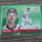 2025 Topps Chrome Platinum Ben Rice Yankees #CPA-BR 11/75 Autograph Green Refra
