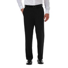 Haggar Cool 18 Pro Men's Big  Tall Classic Fit Dress Pant Navy 46x32 Expandable