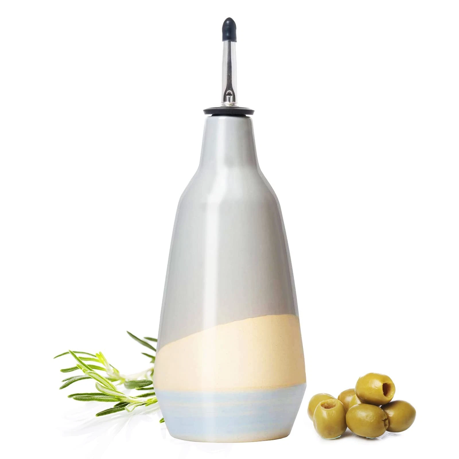 GUTE Cruet Ceramic Olive Oil Dispenser Bottle - Gift for Him and Her - 400ml ...