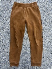 Carhartt' Logo Fleece Sweatpants In A Brown Wash Featuring Side Logo Size 10-12